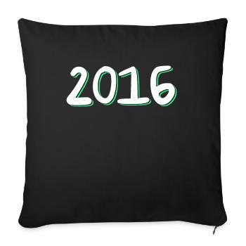 Anniversaire 2016 - Housse de coussin décorative 45 x 45 cm - noir - Devant