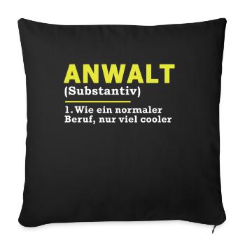 Anwalt - Sofakissenbezug 45 x 45 cm - Schwarz - Vorne