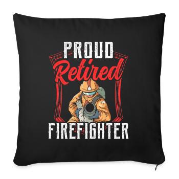 Fier pompier à la retraite Retraité - Housse de coussin décorative 45 x 45 cm - noir - Devant