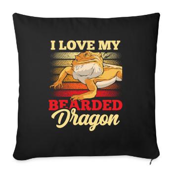 I love my bearded dragon animal bearded dragon - Sofa pillowcase 17,3'' x 17,3'' (45 x 45 cm) - black - Front
