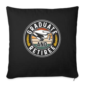 Graduates and pensioners graduated graduation ceremony - Sofa pillowcase 17,3'' x 17,3'' (45 x 45 cm) - black - Front