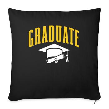 Graduate Graduates Graduated Firm Graduated - Sofa pillowcase 17,3'' x 17,3'' (45 x 45 cm) - black - Front