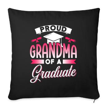 Proud grandmother of a graduate - Sofa pillowcase 17,3'' x 17,3'' (45 x 45 cm) - black - Front