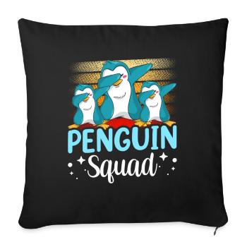 Pinguin Team Tier Liebhaber Pinguine Süß - Sofakissenbezug 45 x 45 cm - Schwarz - Vorne