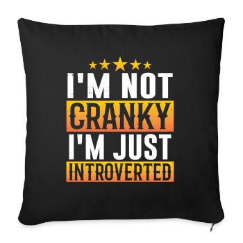I'm not cranky I'm just an introvert - Sofa pillowcase 17,3'' x 17,3'' (45 x 45 cm) - black - Front