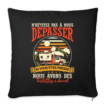 Cadeaux Camping-Car Camping - Housse de coussin décorative 45 x 45 cm - noir - Devant