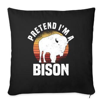 Buffalo Bison Ox Indian American - Sofa pillowcase 17,3'' x 17,3'' (45 x 45 cm) - black - Front