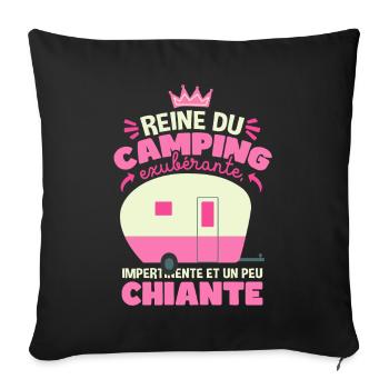 Reine Du Camping - Housse de coussin décorative 45 x 45 cm - noir - Devant