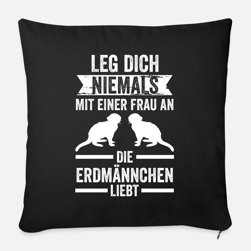 Erdmännchen - Sofakissenbezug 45 x 45 cm - Schwarz