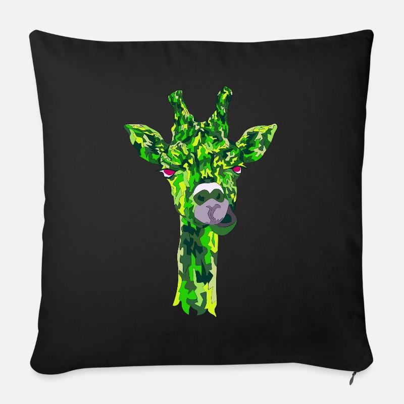 Lustige Giraffe Geometric Style - Sofakissenbezug 45 x 45 cm - Schwarz