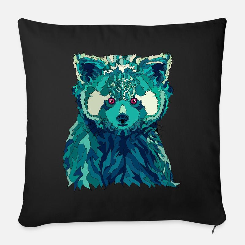 Lustige Roter Panda Geometric Style - Sofakissenbezug 45 x 45 cm - Schwarz
