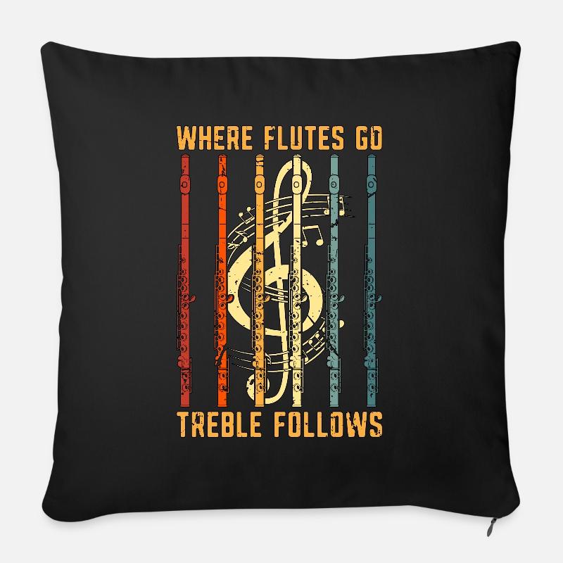 Flutes Where Flutes Go Retro Marching Band Flutist - Sofakissenbezug 45 x 45 cm - Schwarz