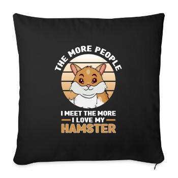 Hamster lover - Sofa pillowcase 17,3'' x 17,3'' (45 x 45 cm) - black - Front