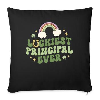 Glücklichster Schulleiter aller Zeiten Clover Retro St Patricks - Sofakissenbezug 45 x 45 cm - Schwarz - Vorne
