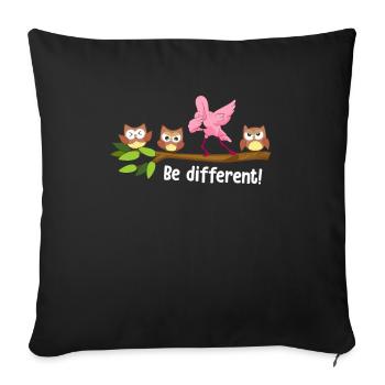 Soyez différent Flamingo Soyez vous Autisme Flamingo - Housse de coussin décorative 45 x 45 cm - noir - Devant