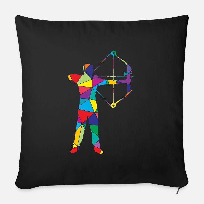 Bogenschütze Polygon Bogensport - Sofakissenbezug 45 x 45 cm - Schwarz