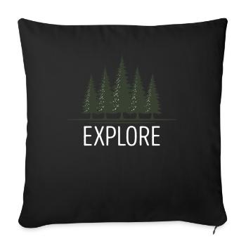 EXPLORE Travel Exploration Adventure - Sofa pillowcase 17,3'' x 17,3'' (45 x 45 cm) - black - Front