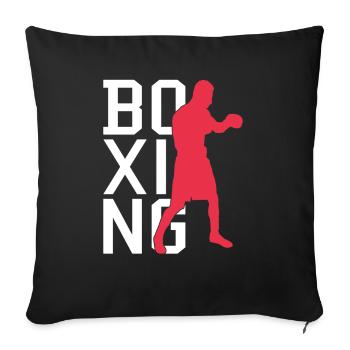 Boxe - Housse de coussin décorative 45 x 45 cm - noir - Devant