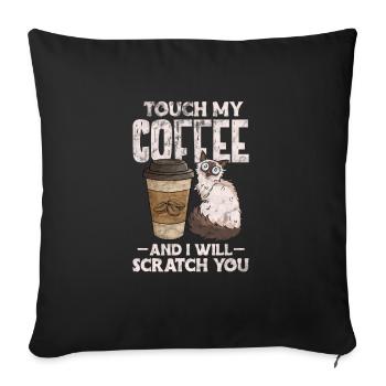 Coffee - Sofa pillowcase 17,3'' x 17,3'' (45 x 45 cm) - black - Front