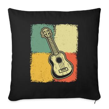 Ukulélé Joueur de ukulélé Ukuléléliste - Housse de coussin décorative 45 x 45 cm - noir - Devant