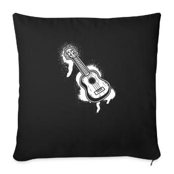 Ukulélé Joueur de ukulélé Ukuléléliste - Housse de coussin décorative 45 x 45 cm - noir - Devant