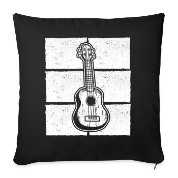 Ukulélé Joueur de ukulélé Ukuléléliste - Housse de coussin décorative 45 x 45 cm - noir - Devant