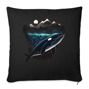 Bunter Schwertwal Wale beobachten Orca Wal - Sofakissenbezug 45 x 45 cm - Schwarz - Vorne