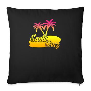 Santa Cruz Surfing Surfboard - Sofa pillowcase 17,3'' x 17,3'' (45 x 45 cm) - black - Front