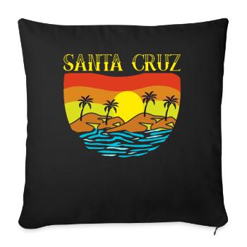 Santa Cruz Holiday Surfer Surfing - Sofa pillowcase 17,3'' x 17,3'' (45 x 45 cm) - black - Front