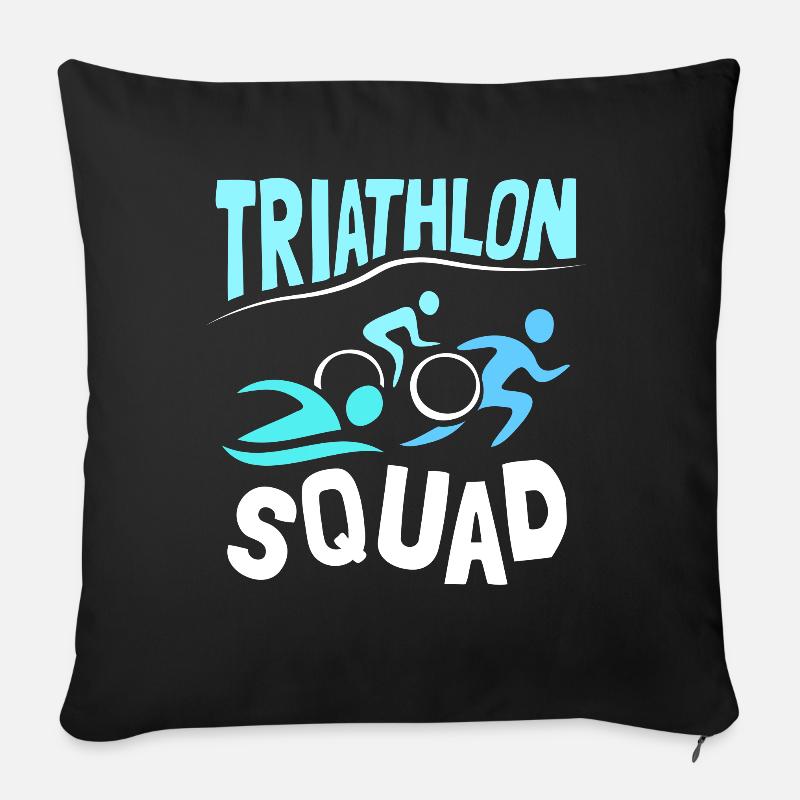 Triathlon Team Triathlons Triathlet Triathletin - Sofakissenbezug 45 x 45 cm - Schwarz