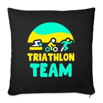 Triathlon Team Triathlete Triathlons Triathlete - Sofa pillowcase 17,3'' x 17,3'' (45 x 45 cm) - black - Front