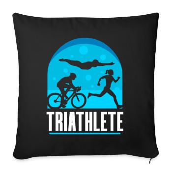 Triathlète Triathlons Triathlon Sport Triathlète - Housse de coussin décorative 45 x 45 cm - noir - Devant