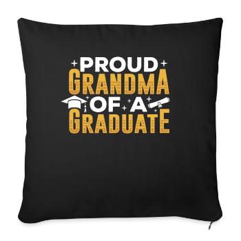 Proud grandmother of a graduate - Sofa pillowcase 17,3'' x 17,3'' (45 x 45 cm) - black - Front