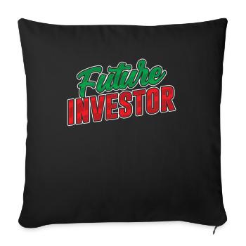 Futur investisseur Investir Investir Investisseurs - Housse de coussin décorative 45 x 45 cm - noir - Devant
