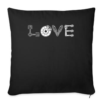 LOVE Tuning PS-Liebhaber Autoschrauber - Sofakissenbezug 45 x 45 cm - Schwarz - Vorne