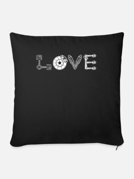 LOVE Tuning PS-Liebhaber Autoschrauber - Sofakissenbezug 45 x 45 cm - Schwarz