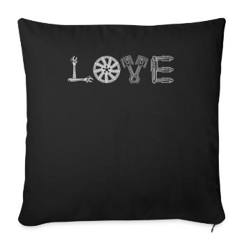 LOVE Tuning PS-Liebhaber Autoschrauber - Sofakissenbezug 45 x 45 cm - Schwarz - Vorne