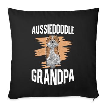 Aussiedoodle Grandpa Dog Owner Dog Cadeau - Housse de coussin décorative 45 x 45 cm - noir - Devant
