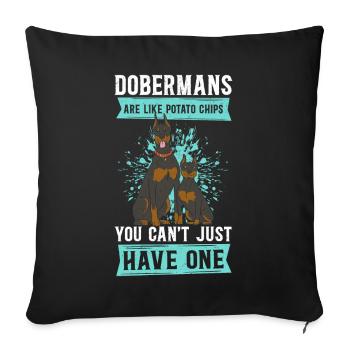Doberman Dog Propriétaire Chien Cadeau - Housse de coussin décorative 45 x 45 cm - noir - Devant
