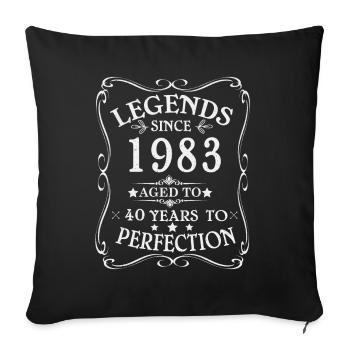 Les légendes sont nées en 1983 - Housse de coussin décorative 45 x 45 cm - noir - Devant