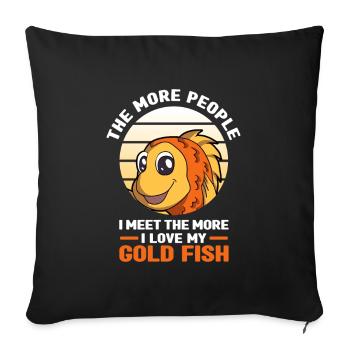 Goldfish - Sofa pillowcase 17,3'' x 17,3'' (45 x 45 cm) - black - Front