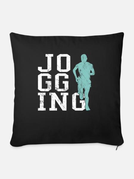 Joggen - Sofakissenbezug 45 x 45 cm - Schwarz