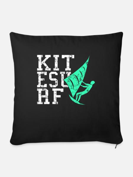 kite surfen - Sofakissenbezug 45 x 45 cm - Schwarz