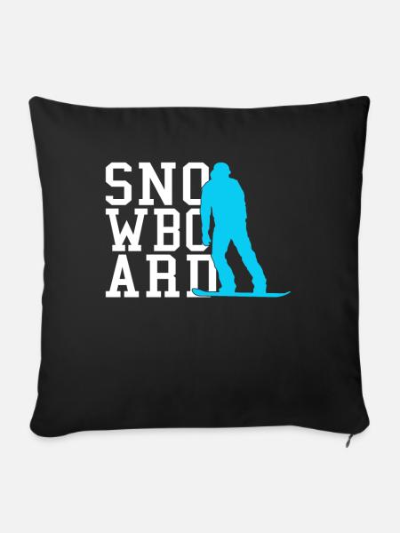 Snowboarding - Sofakissenbezug 45 x 45 cm - Schwarz