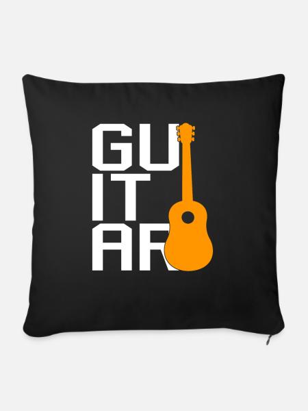 Gitarre - Sofakissenbezug 45 x 45 cm - Schwarz