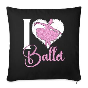 Ballet Dancer Dance Girl Ballerina - Sofakissenbezug 45 x 45 cm - Schwarz - Vorne