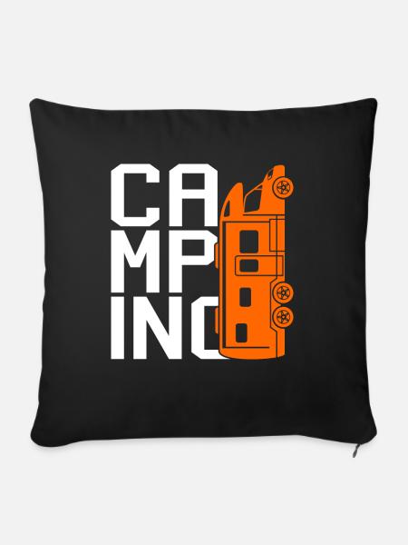 camping - Sofakissenbezug 45 x 45 cm - Schwarz