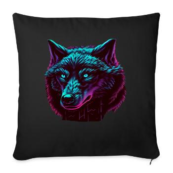 Wölfe Silhouette Naturschutz Tierschutz Wolf - Sofakissenbezug 45 x 45 cm - Schwarz - Vorne