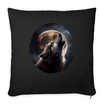 Wölfe Silhouette Naturschutz Tierschutz Wolf - Sofakissenbezug 45 x 45 cm - Schwarz - Vorne