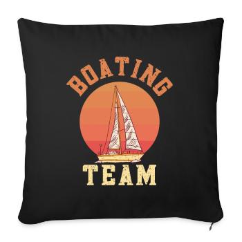Équipe de navigation de plaisance Bateau à voile Bateau Yacht - Housse de coussin décorative 45 x 45 cm - noir - Devant
